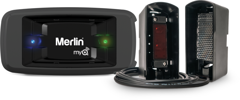 myQ Gate Connectivity Kit includes HPS15 Reflector Safety Beams and M828AU myQ Gateway